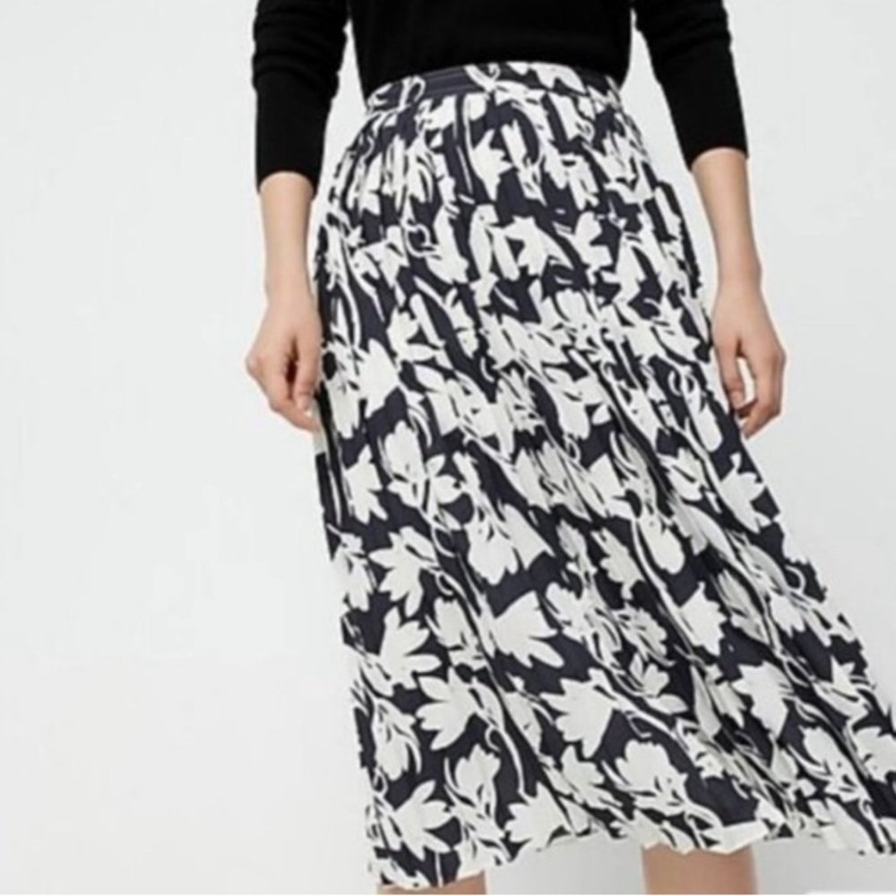 JCrew pleated midi floral skirt